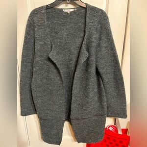 Sioni Charcoal Open-Front Cardigan
